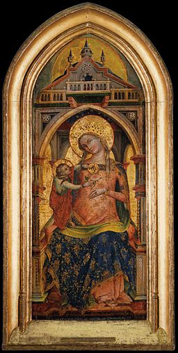 Lorenzo veneziano, madonna col bambino del louvre