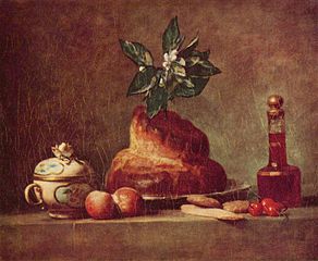 『ブリオッシュのある静物』、シャルダン画Jean-Baptiste Siméon Chardin 028
